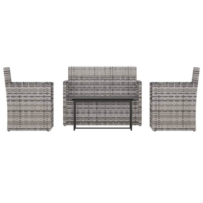 Set Divani da Esterno 4 pz con Cuscini in Polyrattan Grigio cod mxl 35213