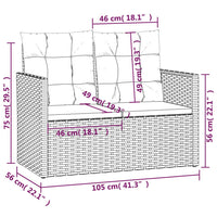 Set Salotto da Esterno 4 pz con Cuscini in Polyrattan Nero cod mxl 35211