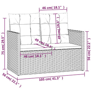 Set Salotto da Esterno 4 pz con Cuscini in Polyrattan Nero 319196