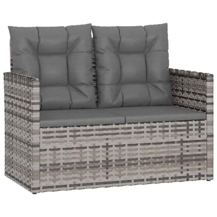 Set Divani da Esterno 4 pz con Cuscini in Polyrattan Grigio cod mxl 35070