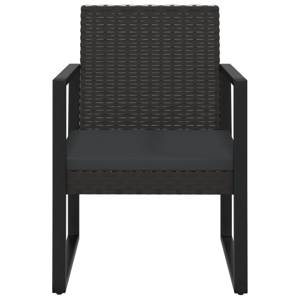 Set Divani da Giardino 4 pz con Cuscini Nero in Polyrattan cod mxl 60361