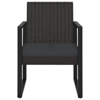 Set Divani da Giardino 4 pz con Cuscini Nero in Polyrattan cod mxl 60361