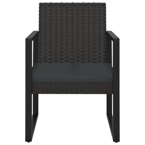 Set Divani da Giardino 4 pz con Cuscini Nero in Polyrattan cod mxl 60361