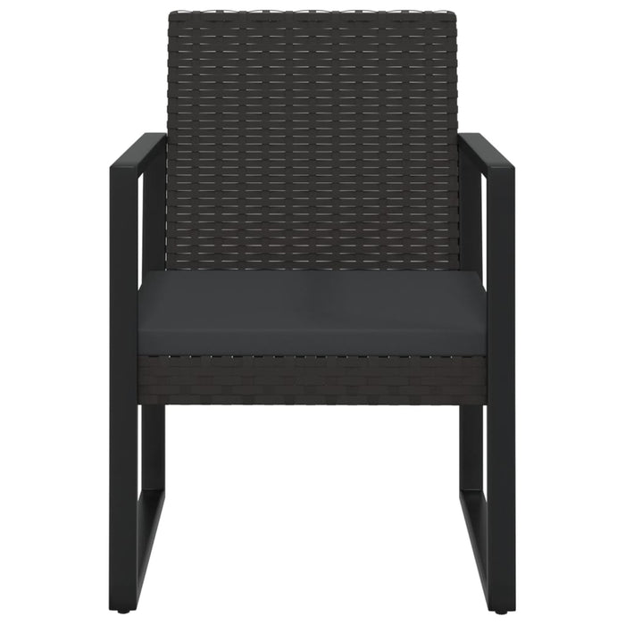 Set Divani da Giardino 4 pz con Cuscini Nero in Polyrattan cod mxl 60361