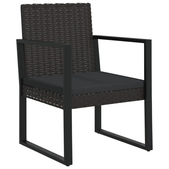 Set Divani da Giardino 4 pz con Cuscini Nero in Polyrattan cod mxl 60361