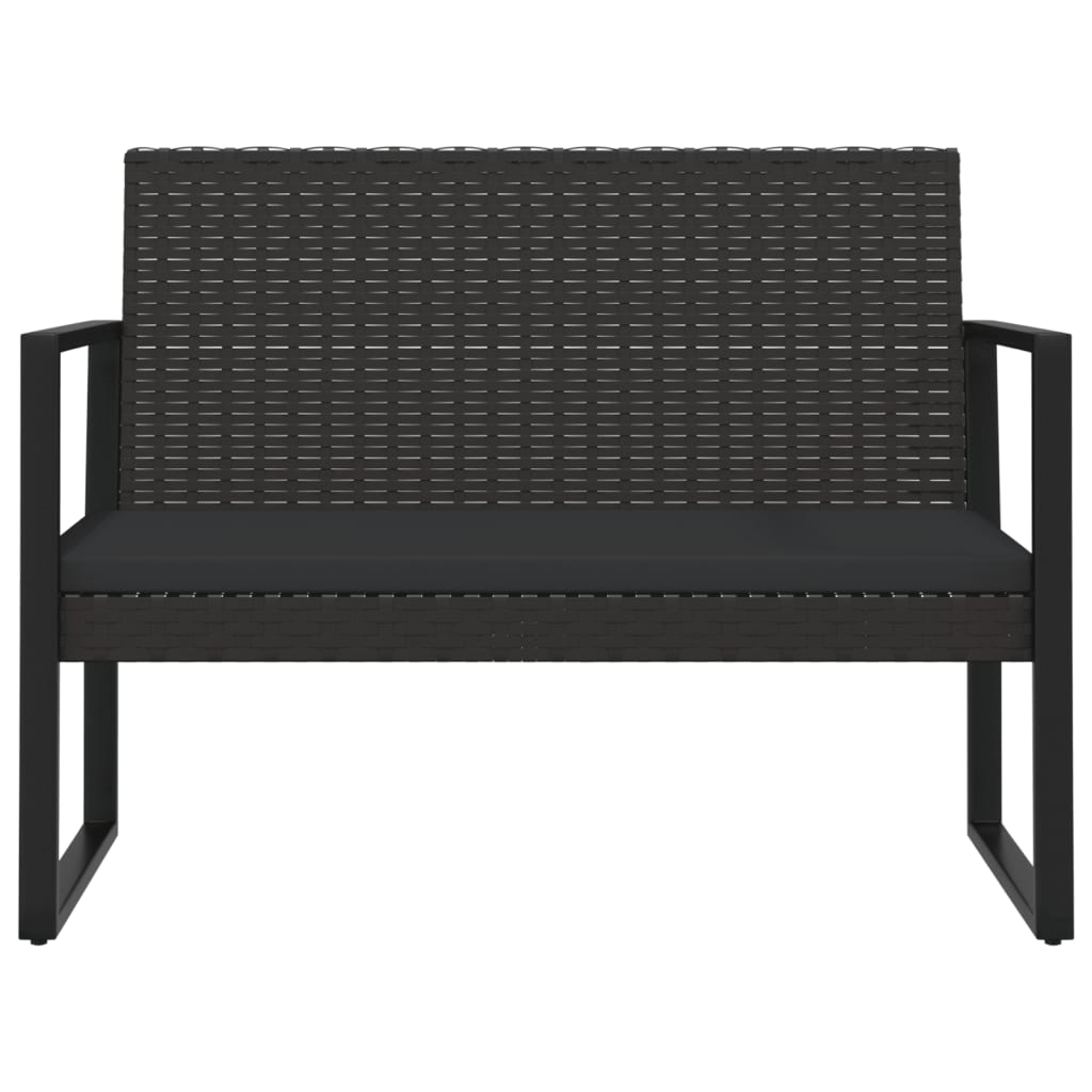 Set Divani da Giardino 4 pz con Cuscini Nero in Polyrattan cod mxl 60361