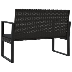 Set Divani da Giardino 4 pz con Cuscini Nero in Polyrattan cod mxl 60361