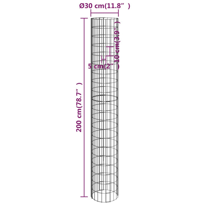 Palo Gabbione Circolare in Acciaio Zincato Ø30x200 cm cod mxl 19513