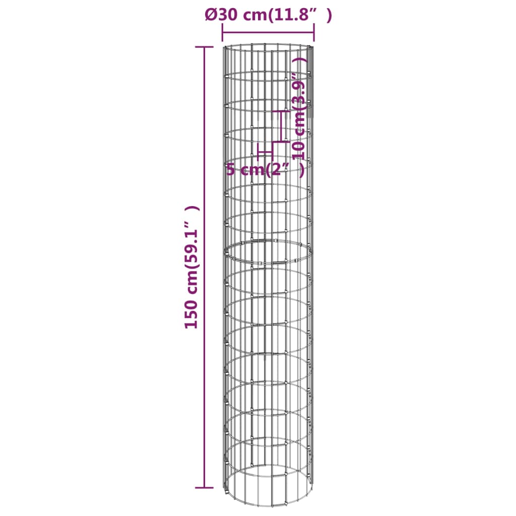 Fioriere Rialzate Gabbioni Circolari 4 pz Ø30x50/100/150/200 cm cod mxl 66646