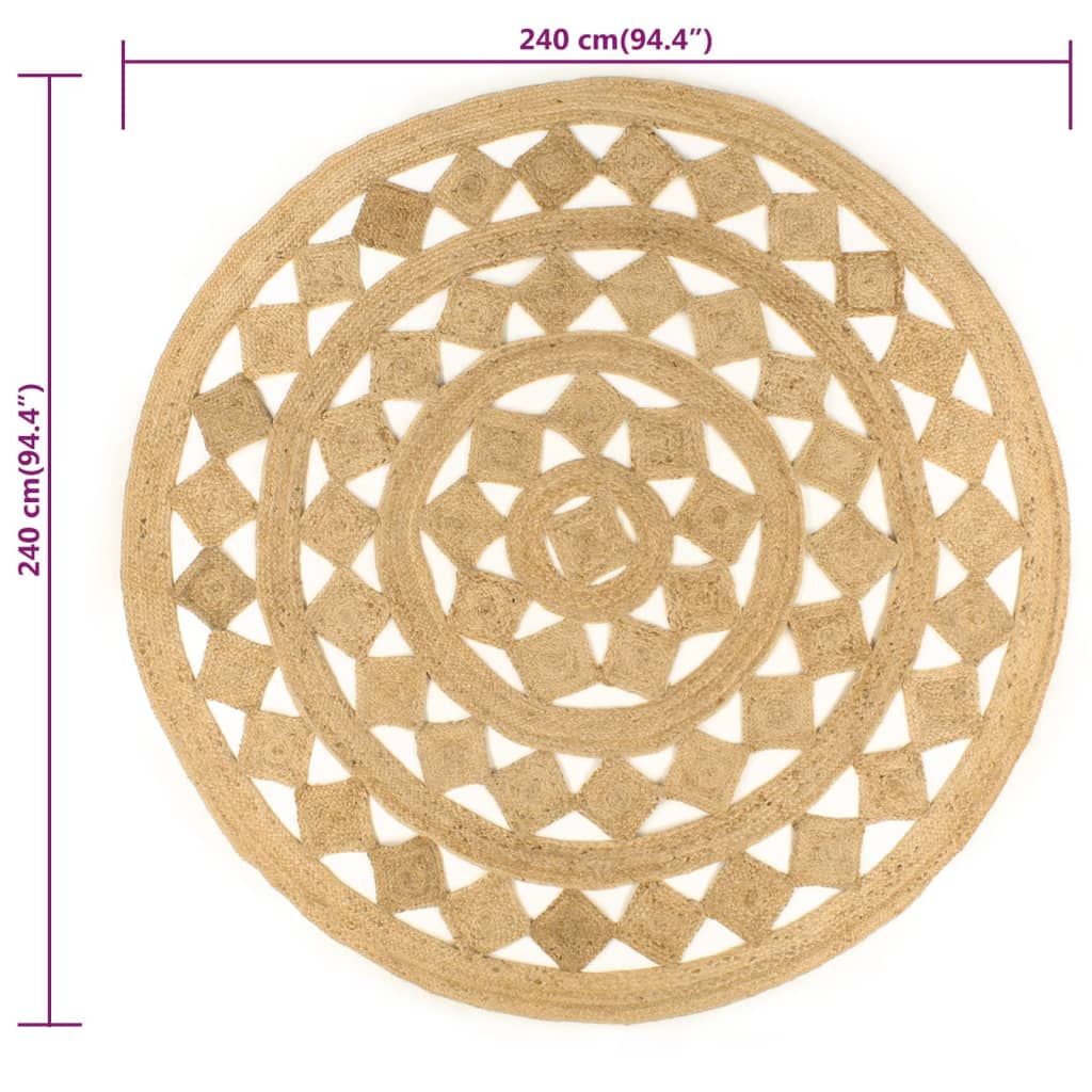 Tappeto Lavorato a Mano in Juta Intrecciata 240 cm cod mxl 61431