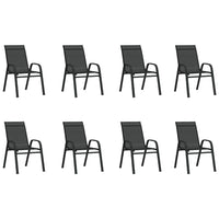 Set Mobili da Pranzo per Giardino 9 pz Nero cod mxl 51273