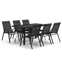 Set da Pranzo da Giardino 7 pz Nero cod mxl 43465