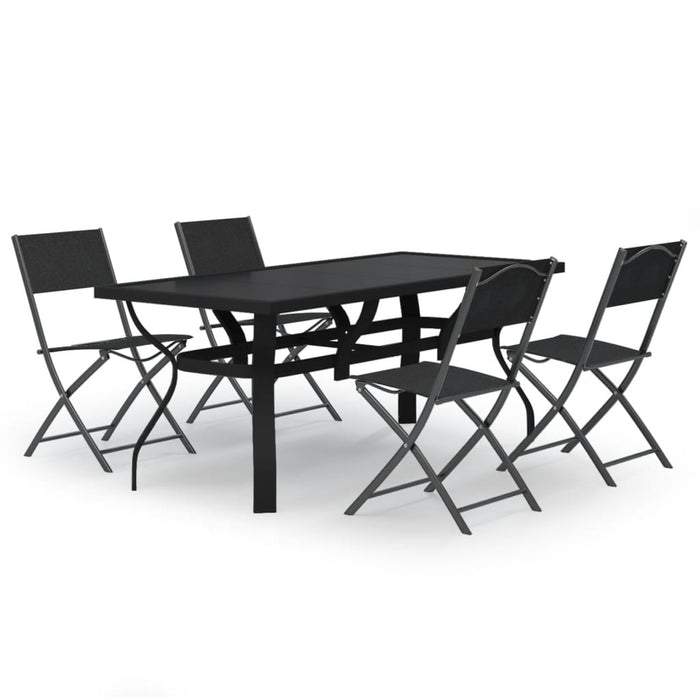 Set da Pranzo da Giardino 5 pz Grigio e Nero 3102920