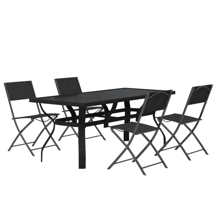 Set da Pranzo da Giardino 5 pz Grigio e Nero 3102920