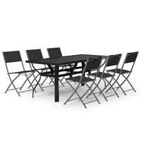 Set da Pranzo per Giardino 7 pz Grigio e Nero cod mxl 42688