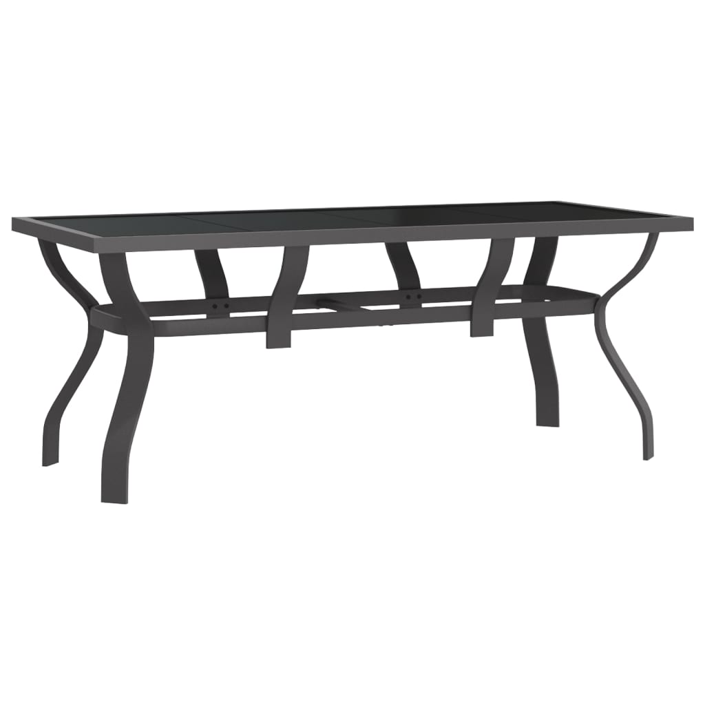 Set da Pranzo per Giardino 7 pz Grigio e Nero 3102924