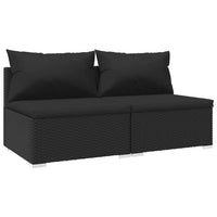 Set Divani da Giardino 2 pz con Cuscini in Polyrattan Nero cod mxl 45377