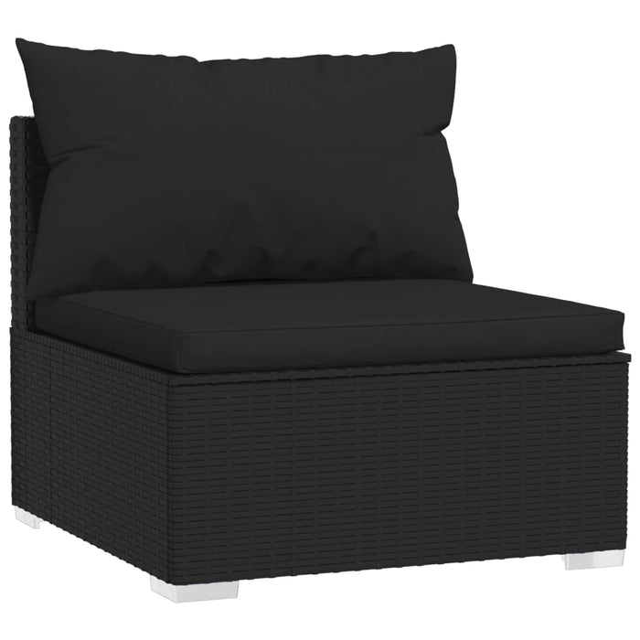 Set Divani da Giardino 2 pz con Cuscini in Polyrattan Nero cod mxl 45377