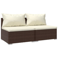 Set Divani da Giardino con Cuscini 2 pz in Polyrattan Marrone cod mxl 35396