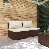 Set Divani da Giardino con Cuscini 2 pz in Polyrattan Marrone cod mxl 35396