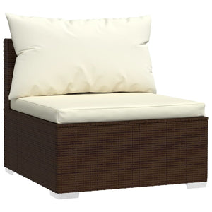 Set Divani da Giardino 5 pz con Cuscini in Polyrattan Marrone 3101410