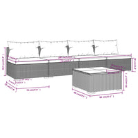 Set Divani da Giardino 5 pz con Cuscini in Polyrattan Grigio cod mxl 44919