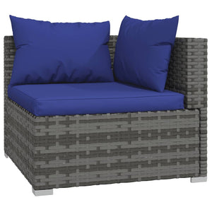 Set Divani da Giardino 4 pz con Cuscini in Polyrattan Grigio cod mxl 35050