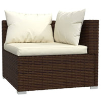 Set Divani da Giardino 4 pz con Cuscini in Polyrattan Marrone cod mxl 40836