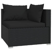 Set Divani da Giardino 5 pz con Cuscini in Polyrattan Nero 3101432