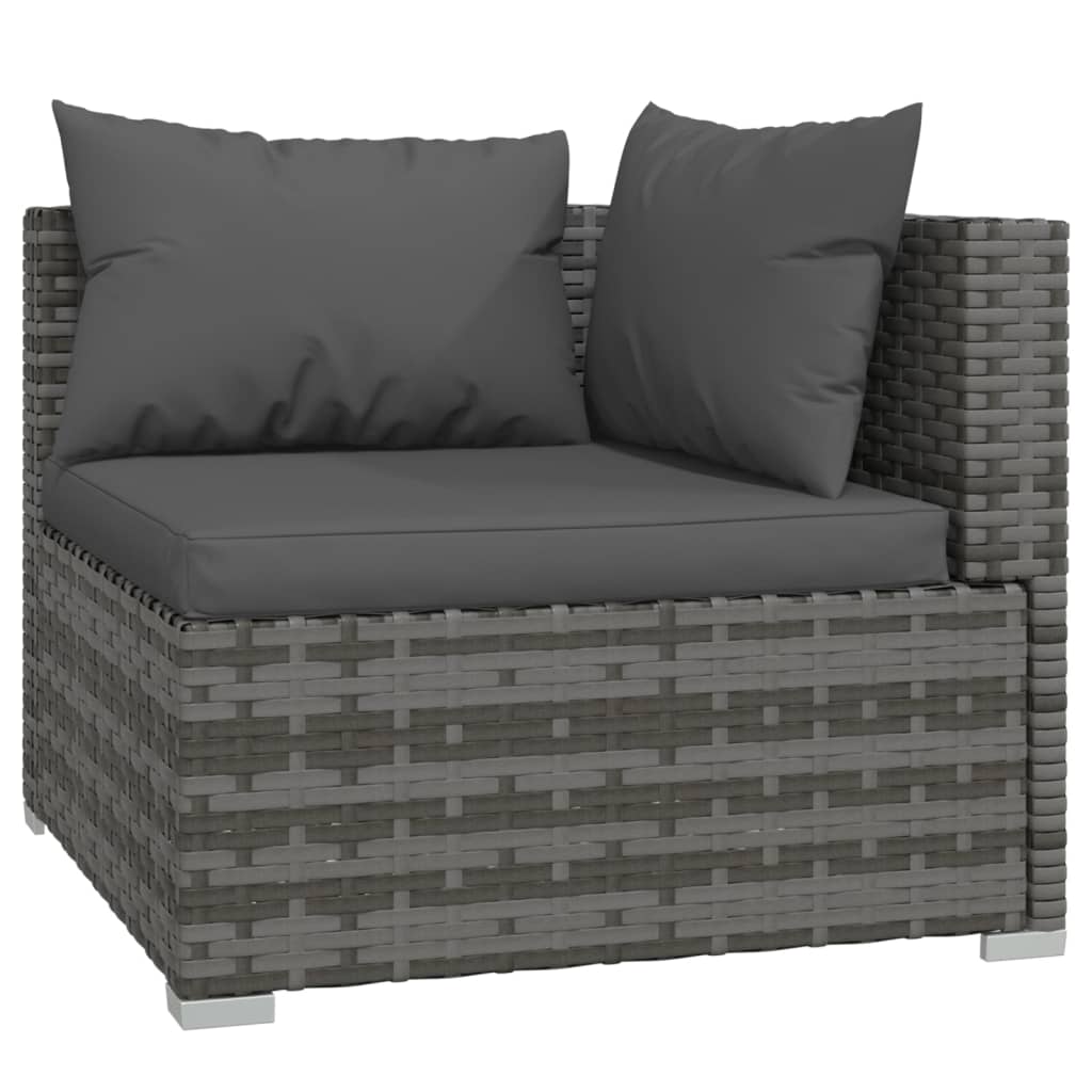 Set Divani da Giardino 5 pz con Cuscini in Polyrattan Grigio 3101437