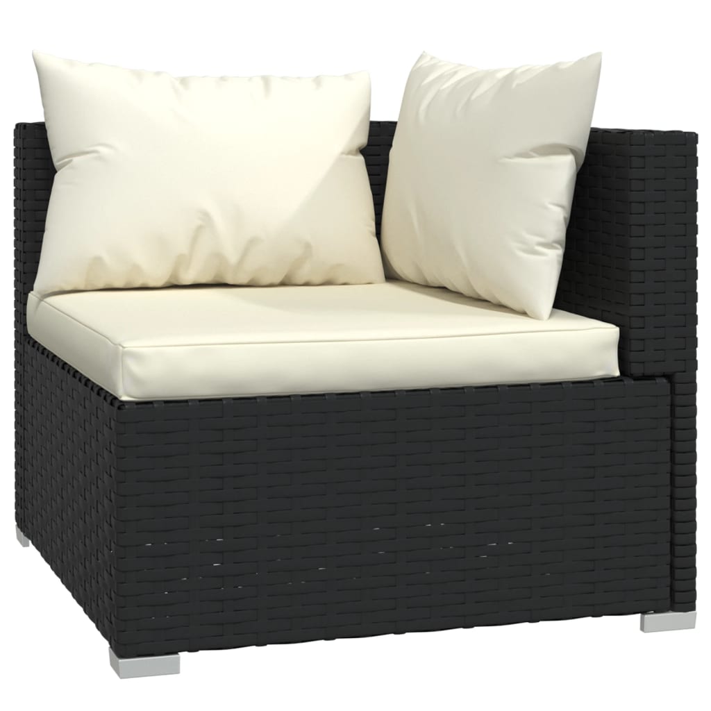 Set Salotto da Giardino 5 pz con Cuscini in Polyrattan Nero 3101479