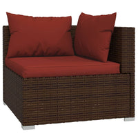 Set Divani da Giardino 6 pz con Cuscini in Polyrattan Marrone cod mxl 38851