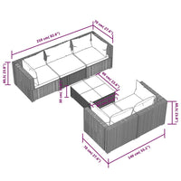 Set Divani da Giardino 6 pz con Cuscini in Polyrattan Grigio cod mxl 44425