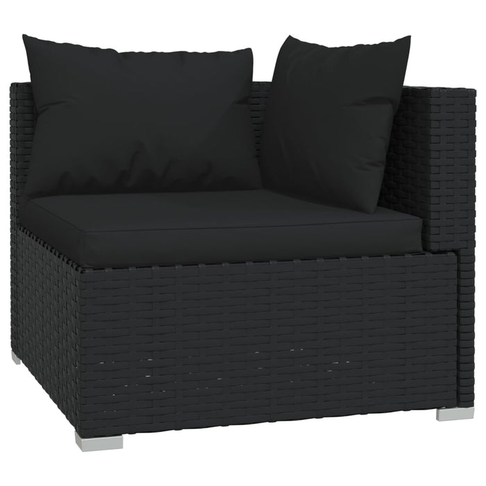 Set Mobili da Giardino con Cuscini 8 pz in Polyrattan Nero 3101504