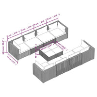 Set Salotto da Giardino 9 pz con Cuscini in Polyrattan Nero cod mxl 32622