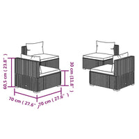 Set Divani da Giardino 4 pz con Cuscini in Polyrattan Grigio cod mxl 44846