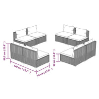 Set Divani da Giardino 8 pz con Cuscini in Polyrattan Marrone cod mxl 42518