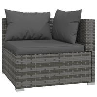 Set Divani da Giardino 8 pz con Cuscini in Polyrattan Grigio cod mxl 43762