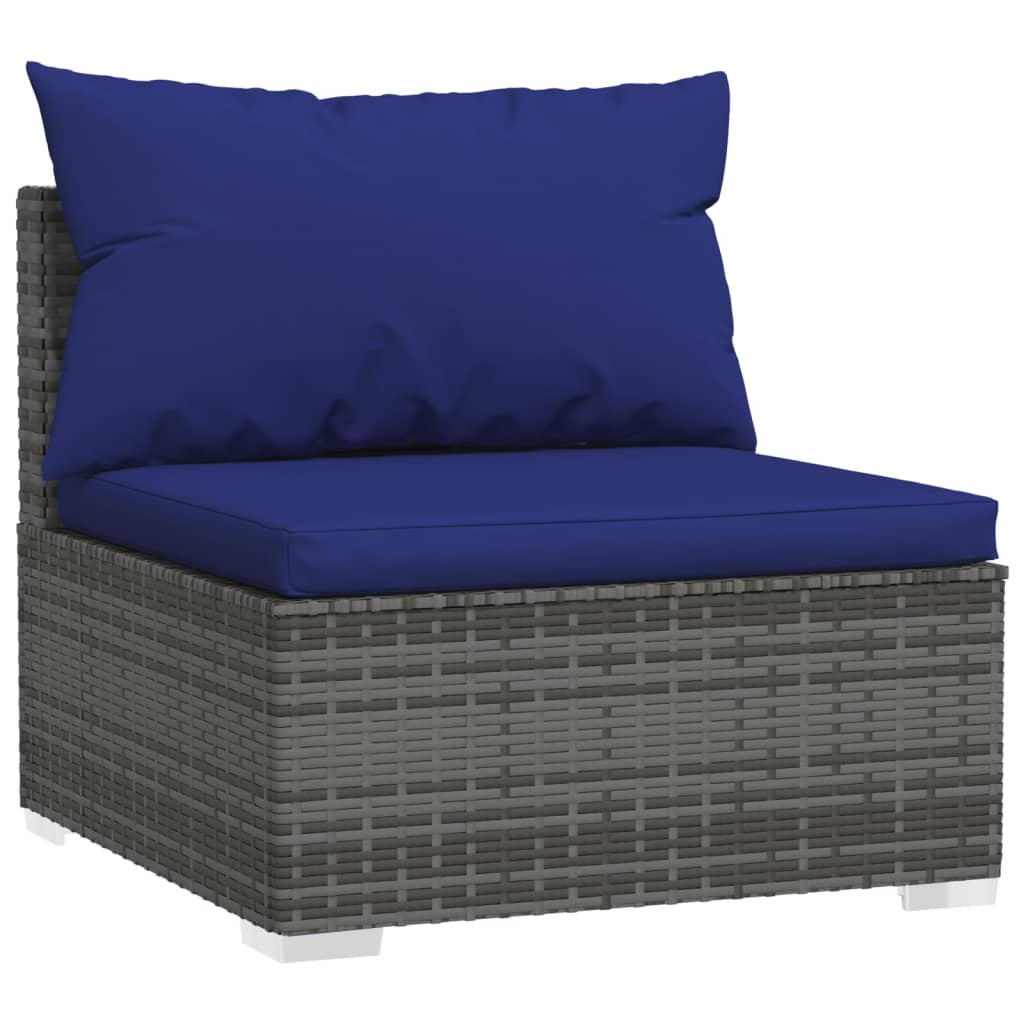 Set Divani da Giardino 12 pz con Cuscini in Polyrattan Grigio cod mxl 35142