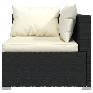 Set Divani da Giardino 12 pz con Cuscini in Polyrattan Nero 3101583