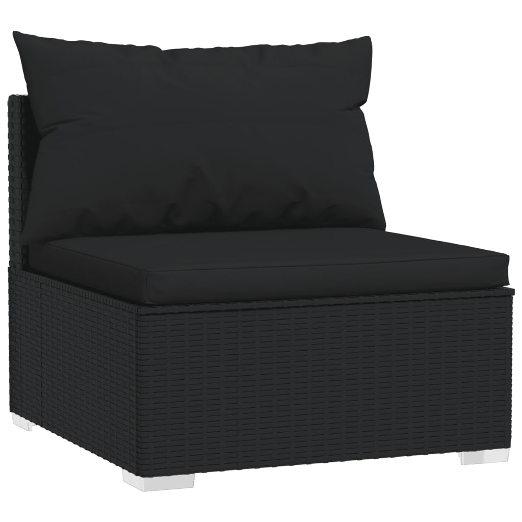 Set Divani da Giardino 12 pz con Cuscini in Polyrattan Nero cod mxl 40379