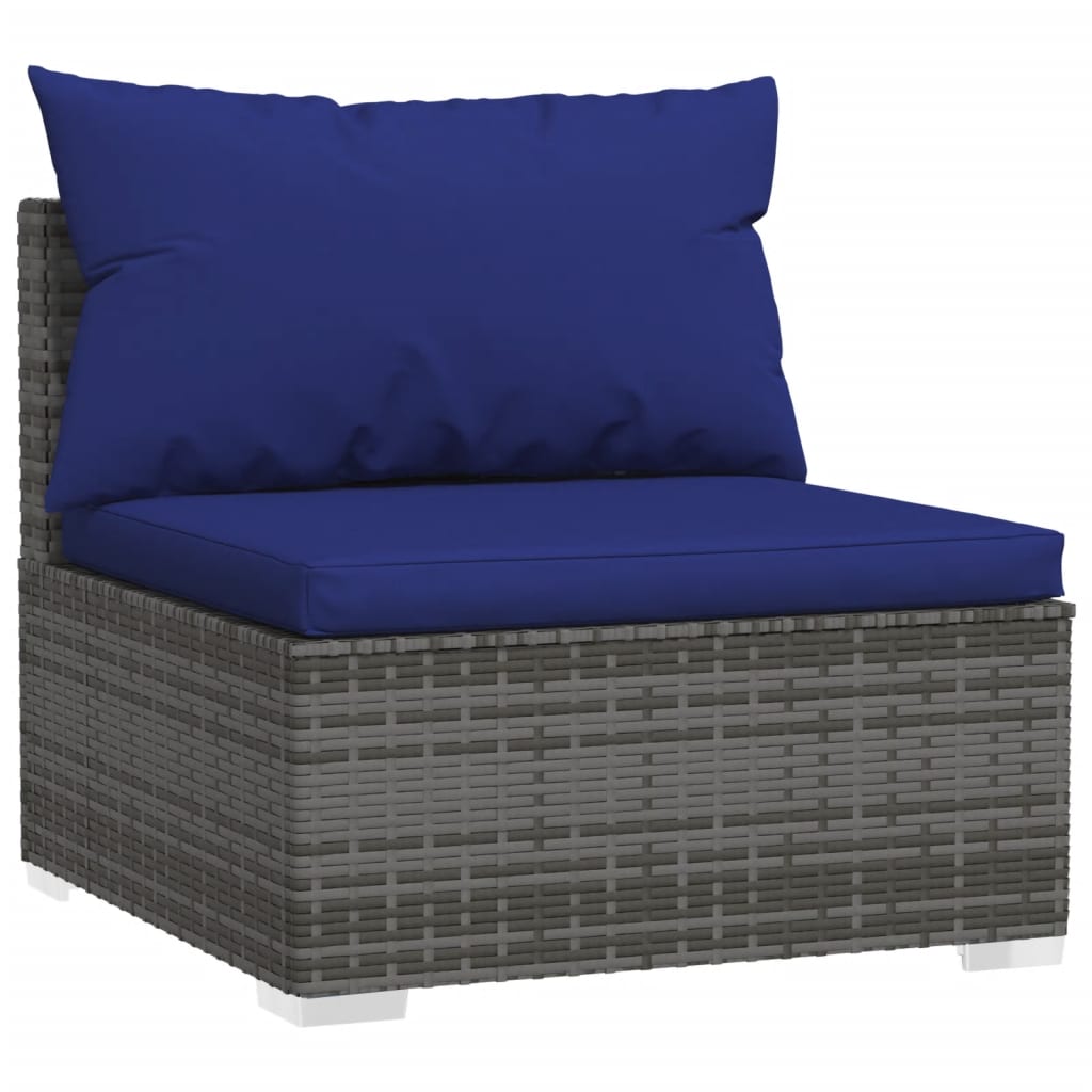 Set Divani da Giardino 12 pz con Cuscini in Polyrattan Grigio 3101590