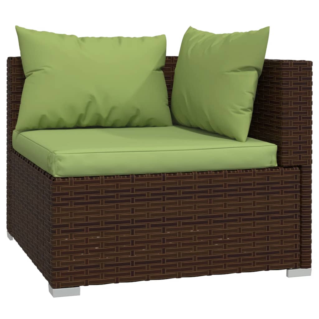 Set Divani da Giardino 13 pz con Cuscini in Polyrattan Marrone cod mxl 38871