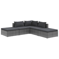 Set Divani da Giardino 5 pz con Cuscini in Polyrattan Grigio 3101613