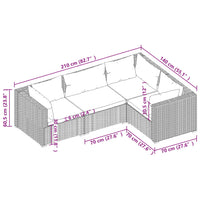 Set Divani da Giardino 4 pz con Cuscini in Polyrattan Nero cod mxl 30741