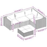 Set Salotto da Giardino 5 pz con Cuscini in Polyrattan Nero cod mxl 50878