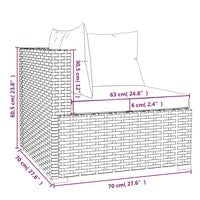 Set Divani da Giardino 5 pz con Cuscini in Polyrattan Marrone cod mxl 38901