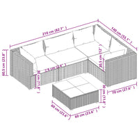 Set Divani da Giardino 5 pz con Cuscini in Polyrattan Grigio cod mxl 38913