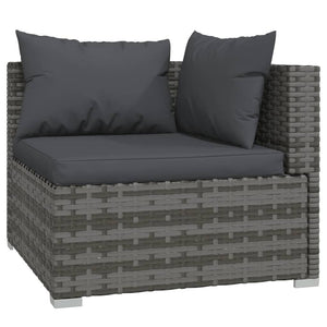 Set Divani da Giardino 6 pz con Cuscini in Polyrattan Grigio cod mxl 40391