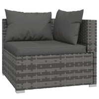 Set Divani da Giardino 7 pz con Cuscini in Polyrattan Grigio 3101749